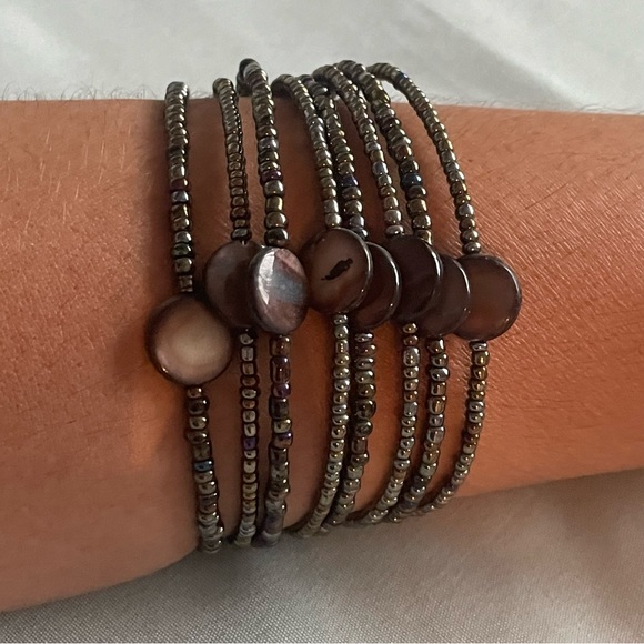 Beads Layered Necklace and bracelet jewelry set Litmus - Picture 5 of 7